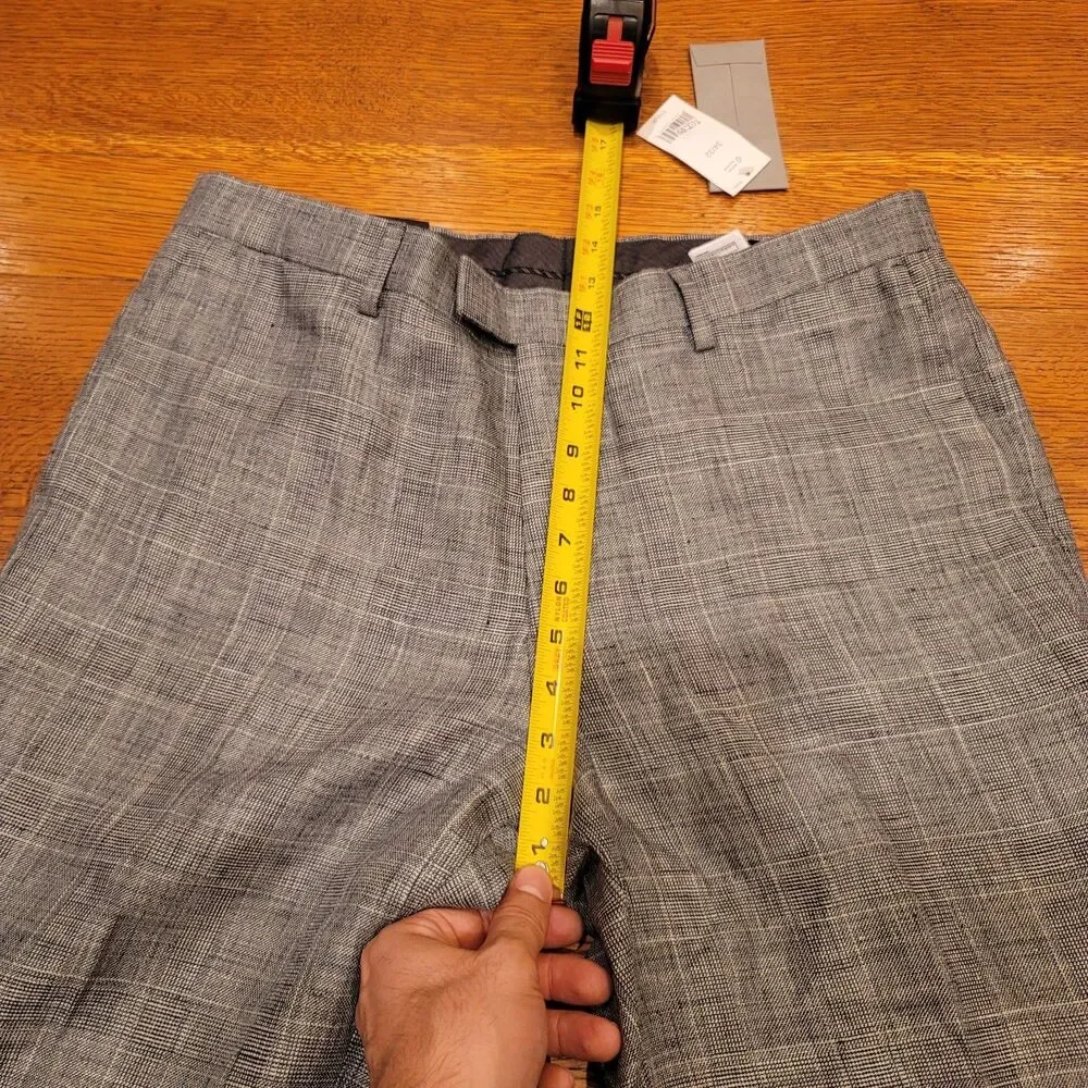 Banana Republic Slim Fit 100% Linen Dress Pants 34x32 Gray NWT